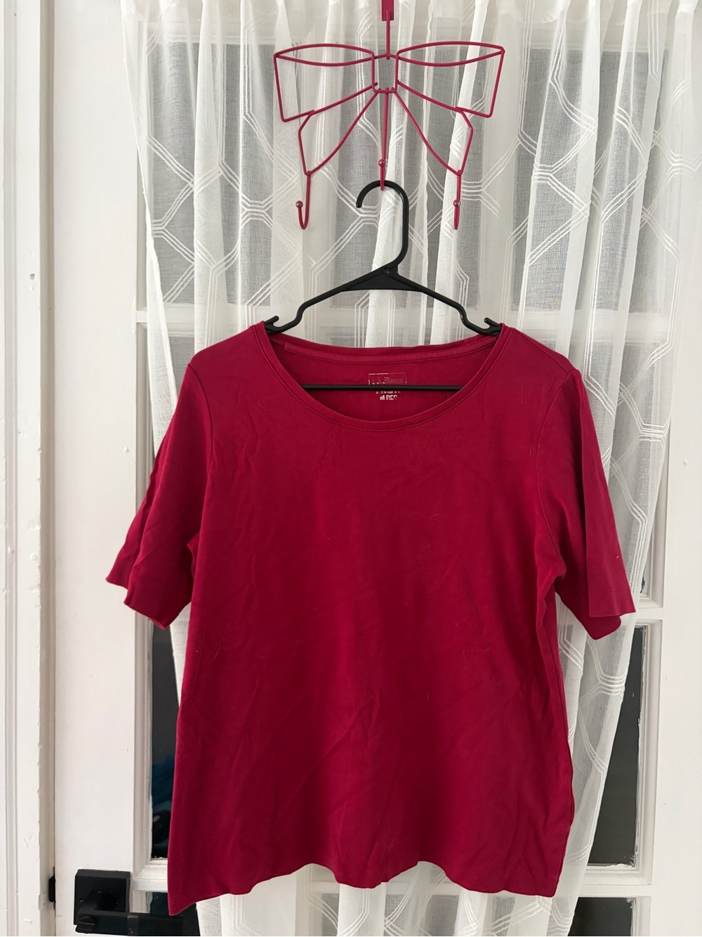 L.L. Bean Women's Short-Sleeve Tee in Deep Red